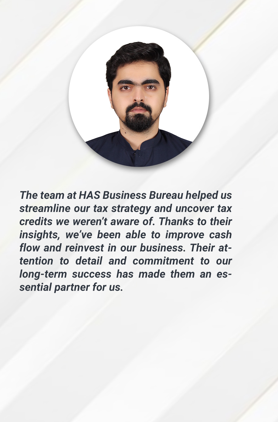 HAS Business Bureau Client Umer Jawa CEO of Jawa Sweets