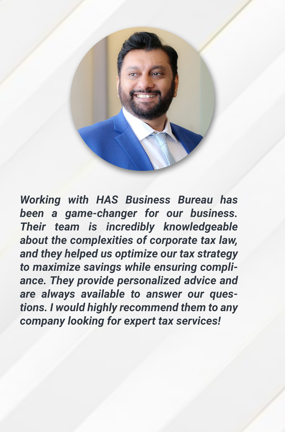 has business bureau client usman sheikh ceo of ozi group