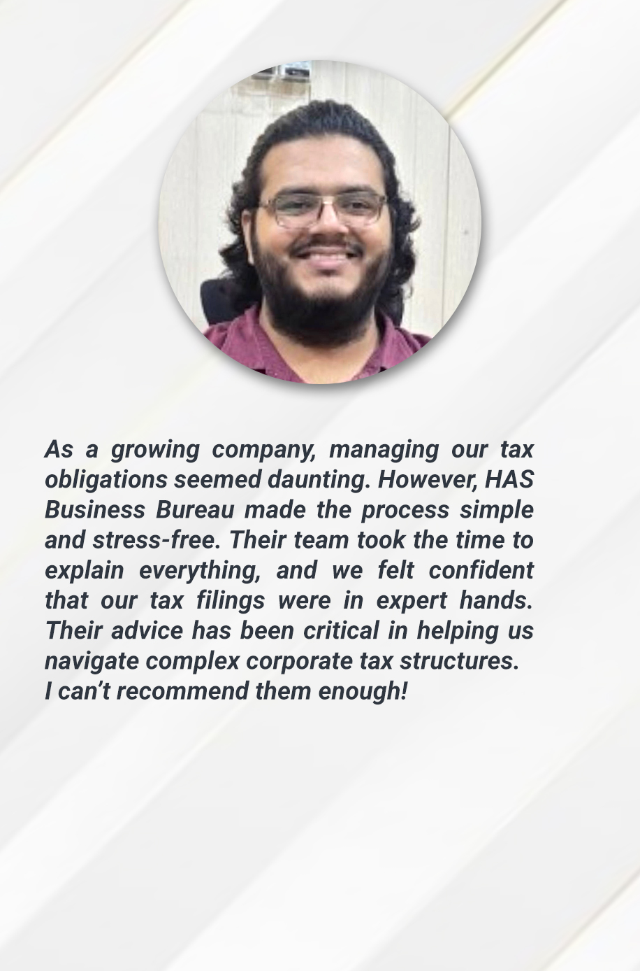 has business bureau client waleed butt ceo of ab ark solution